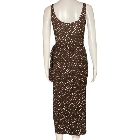 NWT Reformation Kaila Mocha Polka Dot Print Wrap Dress - Sz XS - Picture 7 of 11